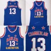 Harlem Globetrotters Wilt 13 Chamberlain Movie Basketball Jerseys Sale Team cor azul All Stitched Chamberlain