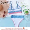 Syiwidii taille haute Bikini 2 pièces ensemble femmes léopard Patchwork maillot de bain maillots de bain natation maillots de bain Brésil Sexy Push Up 210722