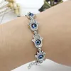 Link, Kette Lucky Charm Damen Armband Hohl Inlay Blaue Augenform Legierung Material Mode Temperament Mädchen Schmuck Geschenk Direktverkauf