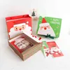 Lbsisi Life 20pcs Boîte de cadeau de Noël en gros Papier Santa Claus Bonhomme de neige Bonket Cookie Cookie Noël Bag Pack Boîtes avec ruban 210326