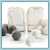 Andere producten Kledingrekken HuisKee Organisatie Home Garden100% Wol Droger Ballen Premium Herbruikbare Natuurstof Verzachter 2.75 Inch st