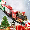 Christmas Electric Rail Car Train Toys Christmas Tree Decoration Train Track Frame Railway Car with Sound&Light Christmas Gifts H1112