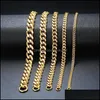 Link Bracelets Jewelrylink Chain Letapi Punk Vintage Sier Color Curb Bracelet Fashion Women Men Stainless Steel Bangles Drop Delivery 2021