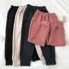 Korobov New Coreano Cintura Alta Mulheres Calças Outono Inverno Espesso Calças Estilo Preppy Streetwear Feminino Sweatpants 210430