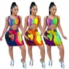 Dress Dresses Sukienki Sexy Kobiety Strappy Proces drukowania Kolor Basen Reversr Festival Ubrania Kobieta Wysoka Talia Wypoczynek Letnie Letnie Jesień Cool Odzież