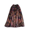 Retro etnische print rok hoge taille afslanken Mid-length vakantie All-match vrouwelijke zomerjurk GK708 210507