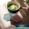 5PCS Silikon Matbord Placemat Coaster Cup Hexagon Mats Värmeisolerad skål Heminredning Skrivbord Miljövänlig Isolerad Pad Fabrikspris Expert Design Kvalitet