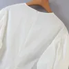 韓国風ラウンドネック長袖ホワイトシンプルな洋風女性シャツ原宿甘いと用途の広いシックな女性のトップ210507