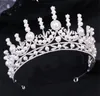 Casamento Bridal Pérolas Coroa Tiara Princesa Headband Cristal Rhinestone Acessórios De Cabelo Jóias Corean Hairband Pageant Headpiece Headpiece Headdress