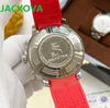 Pełna funkcjonalna męska sportowa zegarek na nadgarstek 42 mm kwarcowy ruch męski zegar czasowy zegarki z gumową opaską mężczyzn czerwony silikonowy pasek na rękę