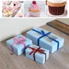 Geschenkomschakeling 10 stks witte kraft papieren doos met raam 1/2/3/4/6/8/12 gat cupcake insert klein/grote cake pakking muffin karton