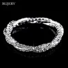 Blijery Stretch Crystal Bridal Armbanden Zilveren Kleur Rhinestone Twisty Armbanden Armbanden voor Dames Party Huwelijk Accessoires Q0719