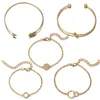 Tocona vintage 5 stks / sets armband voor dames dames ronde geometrische ontwerp armbanden kristal steen sieraden accessoires 4079 x0706