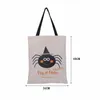 Halloween -cadeauzakken grote katoenen canvas handtassen 6 stijlen pumpkin devil spider gedrukt Halloween Candy Gift Sack Tassen