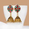 Classico Etnico Boemia Jhumka Dangle Orecchini Donne Vintage intagliato intagliato Turco colore Gold Color Tassel Indiano Turchia Gioielli Bijoux