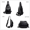 Men's Leather Chest Bags Fashion Black Sports Cross Body Side Male Breast Bag for Man High Quality New Arrival