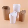 Gobelets jetables pailles 50pcs emballage en papier Kraft collation créative frites poulet pépite nourriture à emporter paquet tasse