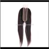 Fecho de Cabelo Humano Peruano 2x6 Fechamento de Laço Cabelo Peruano Reto PARTE MÉDIO COM Fechamentos de Cabelo Bebê 8-20inch Eqnrw CyqfJ