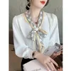 Autumn Fashion Women Bow Collar Lange Mouw Chiffon Ol Blouse Desinger Shirt Plus Size Smlxlxxl3XL Tops