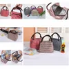 Stripe Lunch Insulation Bag Oxford Cloth Multicolor Thermal Cooler Bags Women Waterproof Handbag Breakfast Box Portable Picnic Travel Food Storage Tote JY0673