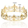 إكسسوارات الحفلة الذهبية الكاملة للدائرة King Men039S Crown Round Imperial Tiara 2106165272691