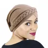 Ethnic Clothing Solid Color Bohemian Twist Braid Turban Hat All-match Hats National Islamicurban Muslim Headscarf Hijabs For Woma