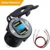 Nuovo Dual USB Sigaretta per moto Socket Socket S QC 3.0 Display LCD per caricabatterie auto per veicoli 12 / 24V