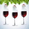 10 pcs decorações de Natal vinho chapéus cartão champanhe vinho tinto christmas chapéu de Natal cartão decoração festa decorações de férias 50lot