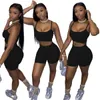 Kadın Eşofman 2 Parça Set Tasarımcısı Smmmer Şort Kıyafetler Katı Renk Rahat Giyim Seksi Jartiyer Üstleri Takım Artı Boyutu