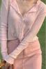 Весна лето милый короткий вязаный кардиган с длинным рукавом свитер корейской женщины топы 210507