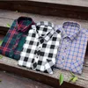 Qisha xadrez masculina camisa escovada macia camisa social masculino camisa ocasional apto de negócios confortável marca de flanela # 210609