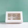 Transparent Windowed Cupcake Boxes White Brown Paper Muffin Box Baking Packing RH2817