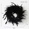 DIY Wreath Black Feather Garland Holiday Ornament Wreath Door Pendant Halloween Prop Door Pendant 2021 New Home Decoration Q0812