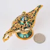 Colorful Metal Genie Magic Lamp Retro ing Oil Lamp Pot Incense Home Decor Collection Souvenir 210811