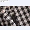 Zevity Women Vintage Plaid Drukuj Letni Papier Torba Spódnice Spodenki Kobiet Chic Łok Kręty Sashes Pantalone Cortos P1132 210603