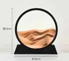 16cm Moving Sand Art Picture Silver Frame Round Glass 3D Deep Sea Sandscape In Motion Display Flowing Sand Frame H09226501347