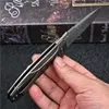 Najwyższej jakości flipper składany nóż Japonia Damaszek Stalowy Drop Point Blade TC4 Titanium Stopu Uchwyt Outdoor EDC Kieszonkowe Noże