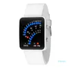 LED Electronic Wrist Watch Sector Binary Cyfrowy Wodoodporny Moda Unisex Para Zegarki Nin668