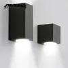 Vägglampa Modern Minimalistisk LED Aluminium Bedside Square 5W 10W Room Bathroom Light Direct Creative Aisle Decor