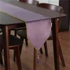 Strisce blu Onda moderna Runner da tavolo geometrici in stoffa di cotone con nappe Decorazione da pranzo per la cena di nozze 211117