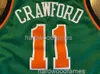 Stitched Custom JAMAL CRAWFORD # 11 St Patricks Day Jersey Uomo Donna Youth Basketball Maglie XS-6XL