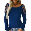Jocoo Jolee Spring Hollow Out Long Sleeve Shirt Womens Tops and Bluses Plus Size Size Female Tunic Crew Neck Nitet Plus Size Tops 210619