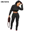 Женские брюки для женщин CM.YAYA Sportwear Solid STOP COLD TOPS TOPS Jogger Cousssit Fitness Active Outfit