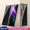 For Galaxy Z Fold 2 Case Weave Pattern Plexiglass Hard Cover Fold2 5G Luxury Plating Frame Cell Phone Cases7216131