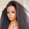 Yaki-Perücke mit brasilianischer Spitze, vorgezupft, mit Babyhaar, verworrene Gerade, synthetische Perücken mit 250 Dichte für schwarze Frauen