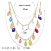 Bohemian Multilayer Perle Muscheln Charm Kette Halskette Vintage Natürliche Muschel Anhänger Halskette für Frauen Strand Schmuck