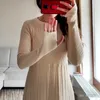 Women Long Knit Maxi Sweater Dress Autumn Winter Knitted A Dress Ribbed Thick Christmas Pullover Party Dresses