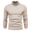 Winter Mens Sweaters Casual Turtle Neck Solid Färg Varm Slim Turtleneck Tröjor Pullover Storlek S-2XL 211006