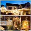 LED Koppar Tråd Fairy Garden Eaves Dekoration Solar strängljus för julfest vattentät