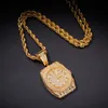 Gold Silver Dial Pendant Necklace Mens Hip Hop Jewelry Fashion Watch Pendant Necklaces